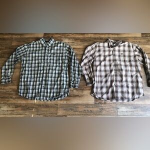 2 Mens Carhartt Shirts Xl Tall Plaid Button Down Long Sleeve Work Rn 14806 *read